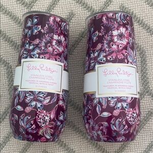 Lilly Pulitzer Floral Stainless Steel Champagne Flute Set